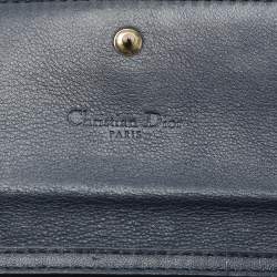 Dior Navy Blue Leather Studded Lady Dior Wallet on Chain