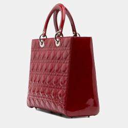 Dior Red Large Patent Cannage Lady Dior
