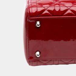 Dior Red Large Patent Cannage Lady Dior