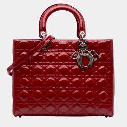Dior Red Large Patent Cannage Lady Dior