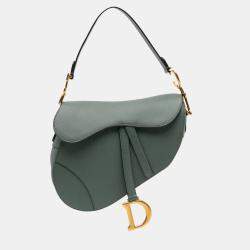 Dior Green Grained Calfskin Saddle Bag