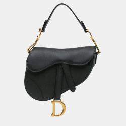 Dior Black Mini Grained Calfskin Saddle