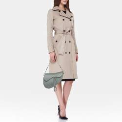 Dior Grey Leather Saddle Bag