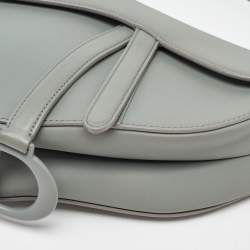 Dior Grey Leather Saddle Bag