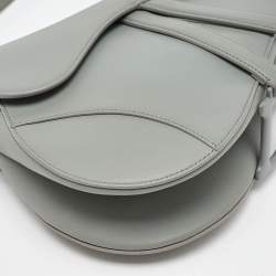 Dior Grey Leather Saddle Bag