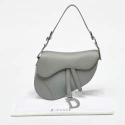 Dior Grey Leather Saddle Bag