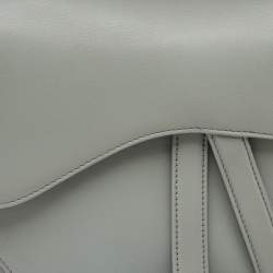 Dior Grey Leather Saddle Bag