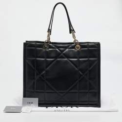 Dior Black Archicannage Leather Large Essential Tote