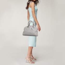 Dior Grey Cannage Leather Granville Polochon Satchel