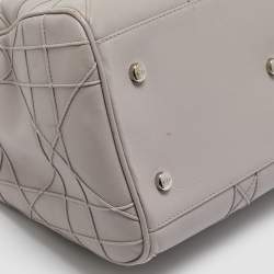 Dior Grey Cannage Leather Granville Polochon Satchel