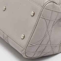 Dior Grey Cannage Leather Granville Polochon Satchel