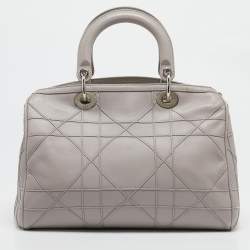 Dior Grey Cannage Leather Granville Polochon Satchel
