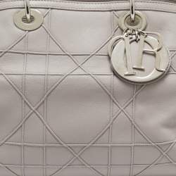 Dior Grey Cannage Leather Granville Polochon Satchel
