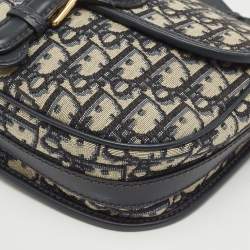 Dior Navy Blue Oblique Canvas Bobby Medium Shoulder Bag