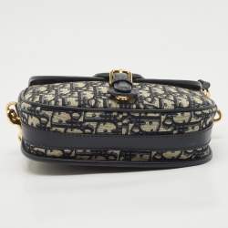 Dior Navy Blue Oblique Canvas Bobby Medium Shoulder Bag