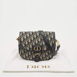 Dior Navy Blue Oblique Canvas Bobby Medium Shoulder Bag
