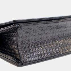 Dior Black Small Metallic Patent Microcannage Diorama Flap