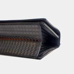 Dior Black Small Metallic Patent Microcannage Diorama Flap
