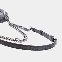 Dior Black Small Metallic Patent Microcannage Diorama Flap