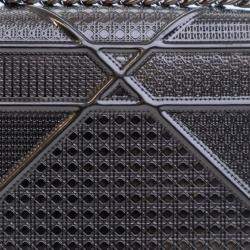 Dior Black Small Metallic Patent Microcannage Diorama Flap