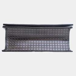 Dior Black Small Metallic Patent Microcannage Diorama Flap