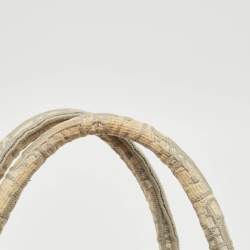 Pre Owned Dior Grey Oblique Embroidered Canvas Medium Book Tote