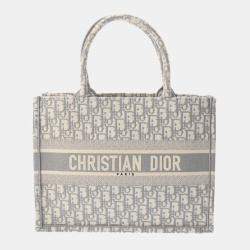 Dior Grey Canvas Medium Book Tote Bag