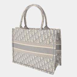Dior Grey Canvas Medium Book Tote Bag