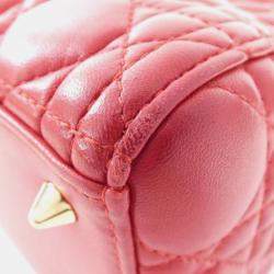 Pre Owned Christian Dior Red Leather Lady Medium Handbag
