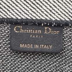 Dior Black/White Check'N'Dior Canvas Medium Book Tote