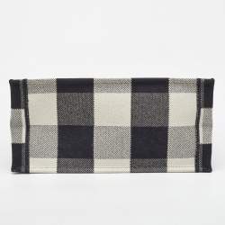 Dior Black/White Check'N'Dior Canvas Medium Book Tote