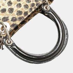 Dior Brown Medium Canvas Cannage Leopard Print Lady Dior