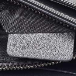 Dior Dark Grey Micro Cannage Patent Leather Diorama Wallet on Chain