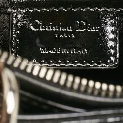 Pre Owned Dior Black Cannage Patent Leather Large Lady Dior Tote