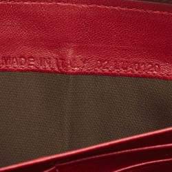 Dior Red Cannage Leather Lady Dior Zip Continental Wallet