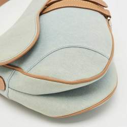 Dior Blue/Tan Denim Saddle Bag
