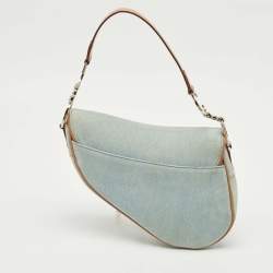 Dior Blue/Tan Denim Saddle Bag
