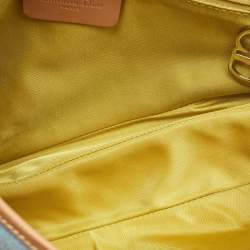 Dior Blue/Tan Denim Saddle Bag