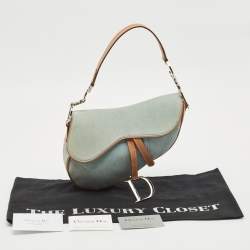 Dior Blue/Tan Denim Saddle Bag
