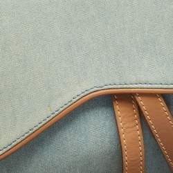 Dior Blue/Tan Denim Saddle Bag