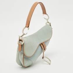 Dior Blue/Tan Denim Saddle Bag