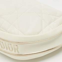 Pre Owned Dior White Cannage Leather Small Vibe Hobo