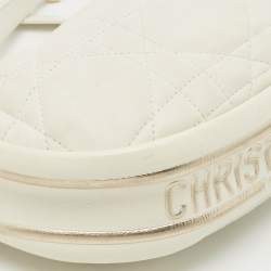 Pre Owned Dior White Cannage Leather Small Vibe Hobo