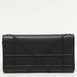 Dior Black Leather Diorama Wallet on Chain