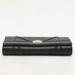 Dior Black Leather Diorama Wallet on Chain