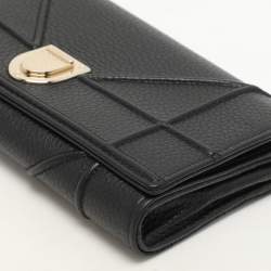 Dior Black Leather Diorama Wallet on Chain