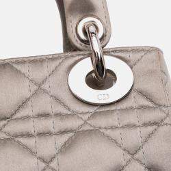 Dior Grey Mini Satin Cannage Lady Dior