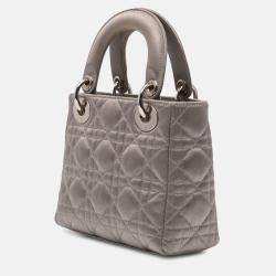 Dior Grey Mini Satin Cannage Lady Dior