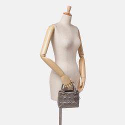 Dior Grey Mini Satin Cannage Lady Dior