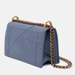 Dior Blue Small Grained Calfskin Diorama Flap